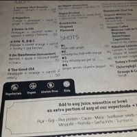 Menu at Sirena Morena in Cancun