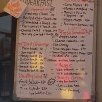 Menu board at Grasswood Cafe in Udaipur