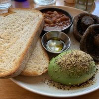 Sourdough with mushrooms, avocado and smoky baked beans    at Small Axe Kitchen in Brunswick