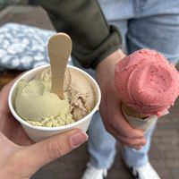 left: pistachio and mocha, right: strawberry  at Fresco Middelburg in Middelburg