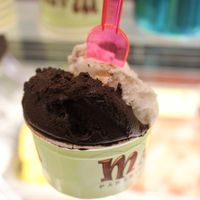 Chocolate and cinnamon vegan gelato at Manna Gelats in Barcelona