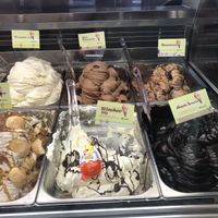 Vegan dark chocolate down to the right and some of the non-vegan friendly  at Manna Gelats in Barcelona