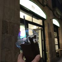 Vegan shake with dark chocolate ice cream and avocado ice cream. at Manna Gelats in Barcelona