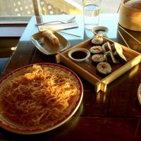 Noodles and Veggie Sushi at Zen Gardens - Moncton in Moncton