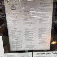 main menu at Cafe Tibet in Berkeley