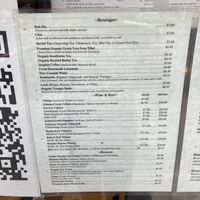 drinks and desserts menu at Cafe Tibet in Berkeley