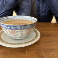 Vegan butter tea  at Cafe Tibet in Berkeley