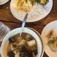 Ping Tsel chu (below) + Tofu curry or Tsel-Nezom (Got both but forget which is shown here)   at Cafe Tibet in Berkeley