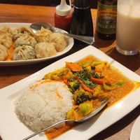 Momo assorted plate and curry
Lassi banana and a beer at Cafe Tibet in Berkeley