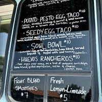 Menu showing Seedy Taco  at Soul Picnic - Food Truck in Sandpoint