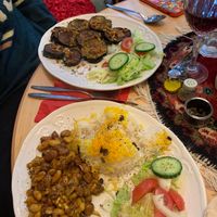 Aubergine and Fuul dishes ! Delicious  at Chechecks  in Aberfeldy