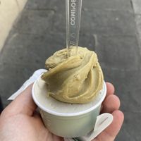 Pistachio and almond gelato  at Edoardo - Piazza del Duomo in Florence