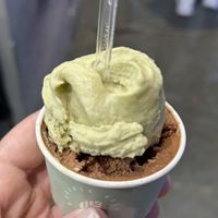 Salted pistachio and chocolate fondente  at Edoardo - Piazza del Duomo in Florence