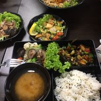 bento box at Vegandeli in Central Singapore