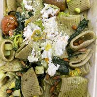 Rigatoni bowl topped with macadamia ricotta.  at Harvest Seasonal Grill & Wine Bar in Moorestown