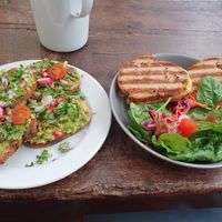 Avocado toast, grilled cheese (both vegan) at Cloud Cakes - Mandar in Paris