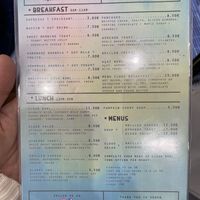 English menu at Cloud Cakes - Mandar in Paris