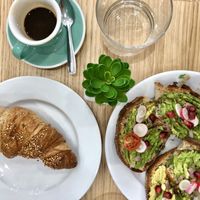 Avocado toast and croissant - soso good! at Cloud Cakes - Mandar in Paris