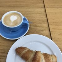 Vegan croissant and cappuccino   at Cloud Cakes - Mandar in Paris