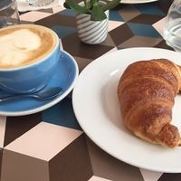 Cappuccino and croissant  at Cloud Cakes - Mandar in Paris