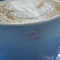 The cappuccino was served in a dirty cup with a lipstick stainn  at Cloud Cakes - Mandar in Paris