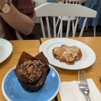 Banana bread muffin and almond pain au chocolate at Cloud Cakes - Mandar in Paris