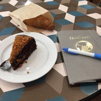 Vegan chocolate cake and croissant  at Cloud Cakes - Mandar in Paris