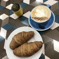 Fresh croissants & a pumpkin latte  at Cloud Cakes - Mandar in Paris