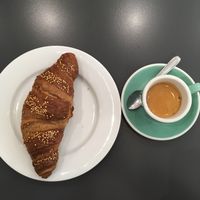 Croissant and espresso  at Cloud Cakes - Mandar in Paris