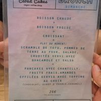 Brunch menu (sunday) at Cloud Cakes - Mandar in Paris