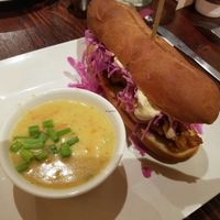 Mushroom Po Boy  & Dill Pickle Soup  at The Angry Baker - King Ave in Columbus