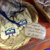 Vegan, gluten-free yuca-flour biscuits at El Eden in Urubamba