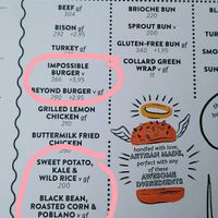 vegan burgers  at Bareburger in Washington