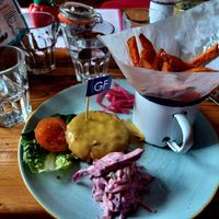 Vegan cheeseburger at Estero Lounge in Monmouth