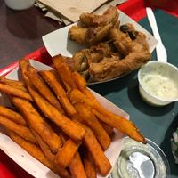 sweet potato fries and fried zucchini  at VegeWay in Las Vegas