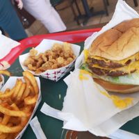 Double vegan burger... That cheese!! Agghhrrr at VegeWay in Las Vegas