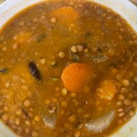 Lentil soup  at El Perro Gamberro in Madrid