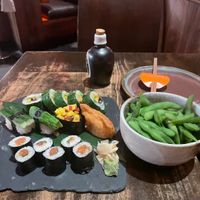 I got the Samba Vegetable Sushi, Umeshisho Roll and Edamame. Everything was delicious. Best sushi platter I’ve had hands down. Props to this place!  at SushiSamba in Las Vegas