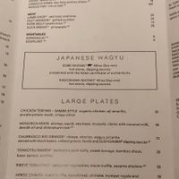Menu at SushiSamba in Las Vegas