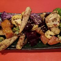 Assorted vegetables - Robata (rainbow cauliflower, corn, beets) at SushiSamba in Las Vegas