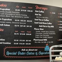 Menu board  at Out of the Bubble Bakery in Springfield