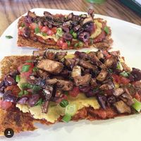 Raw vegan pizza at Greens and Proteins - Decatur in Las Vegas