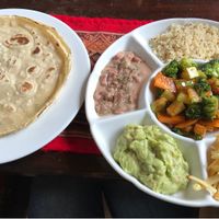 Vegan burrito at Puka Rumi in Ollantaytambo