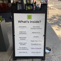 the list of shops inside. at Easton Public Market in Easton