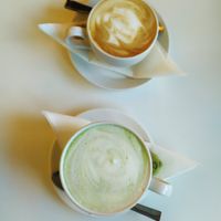 Matcha latte and cappuccino at Tokumaru  in Tallinn