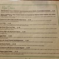 Main dishes at Tree House in Aguas Calientes