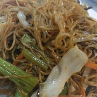 Soya sauce stir fry noodles at New Veggies in Kowloon