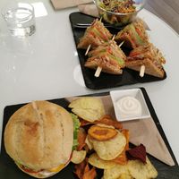 Vegan huera burger and vegan club sandwich at Sweet Paradise in Tenerife