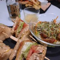 Sandwich and beef burger at Sweet Paradise in Tenerife