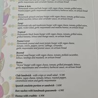 Feb 2023 menu at Sweet Paradise in Tenerife